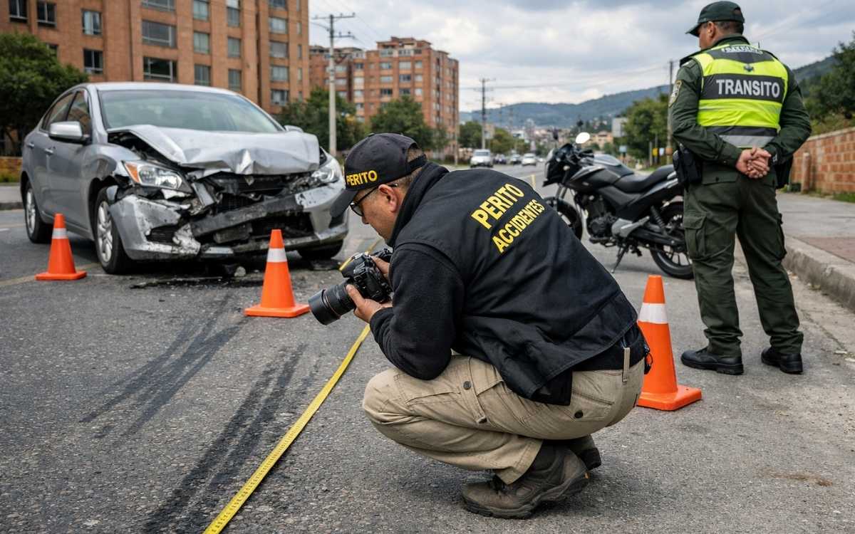 Reconstrucción de accidente de tránsito en Colombia